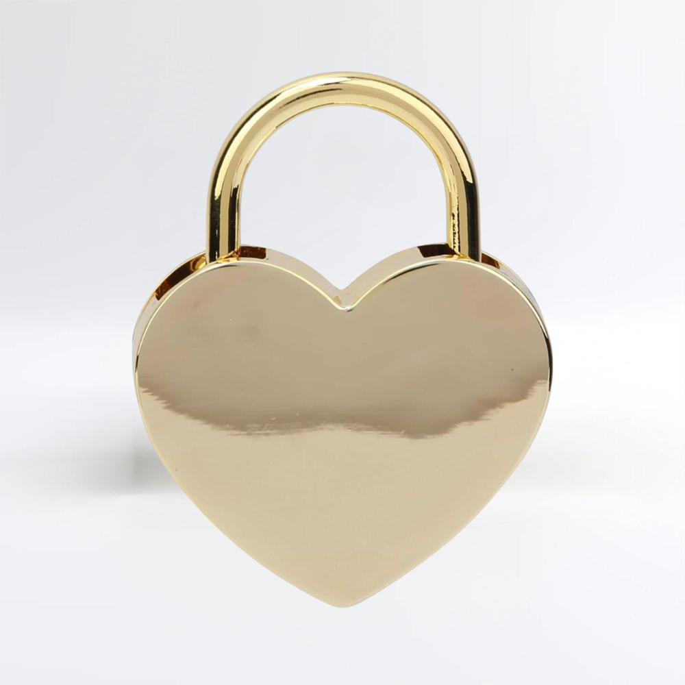 Heart Padlock Personalized Gold
