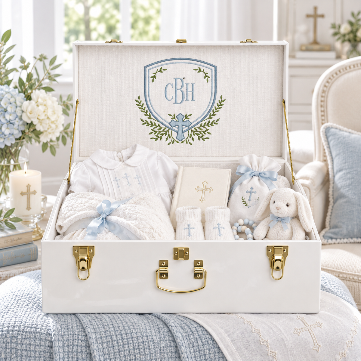 Baby Boy Small Baptism Trunk
