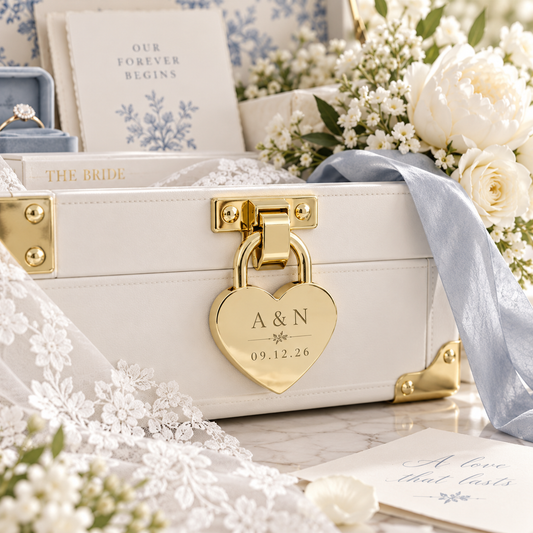 Heart Padlock Personalized Gold